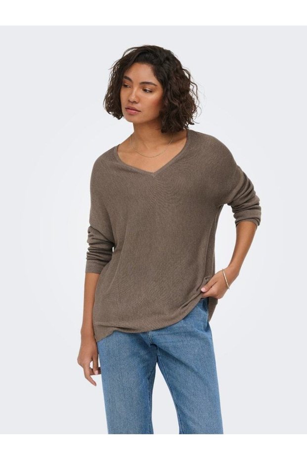 Jdy Women's V-Neck Knitwear Blouse Brown - 15376567