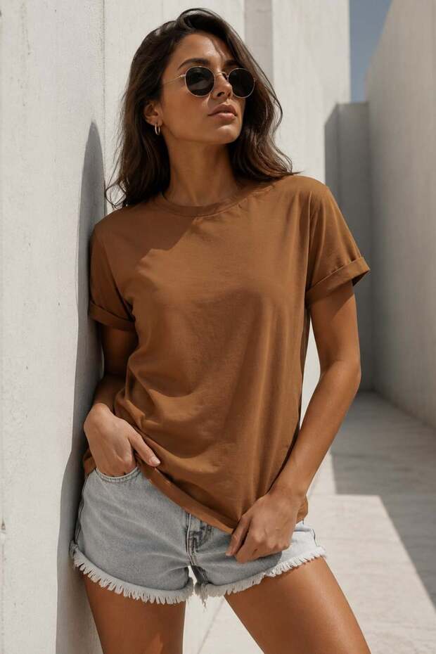 Mad Girls Brown T-Shirt Mg1351