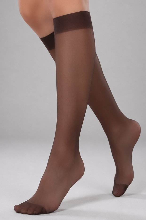 Plum Colored Below the Knee Shiny Toe 3-Piece Comfortable Elastic Socks