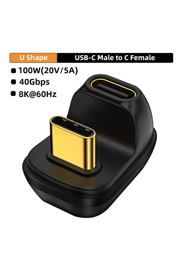 محول CM-CG XU USB4.0 بسرعة 40 جيجابت في الثانية، محول OTG من النوع C بزاوية 90 درجة، محول شحن سريع من USB C إلى النوع C بقوة 100 واط و5 أمبير
