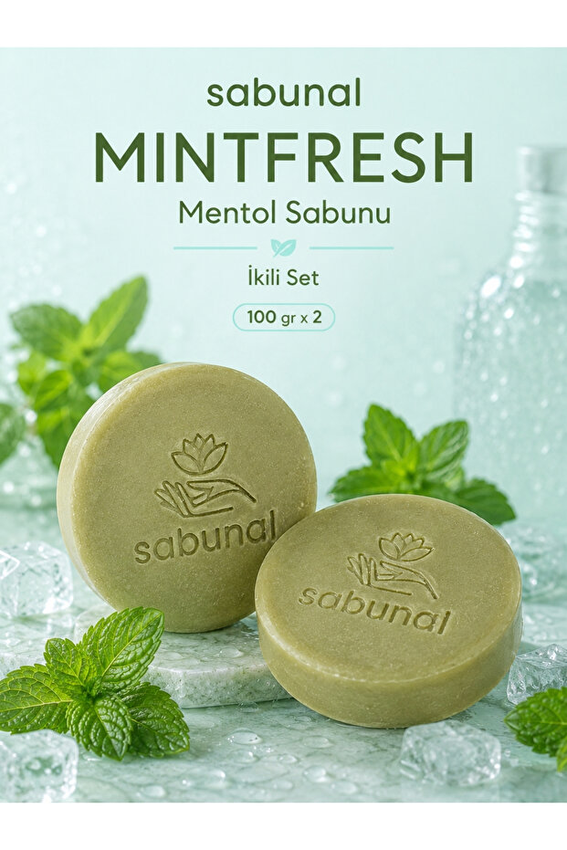 Mintfresh Menthol Soap 2 Pieces - Menthol Care Soap for Refreshing Hair and Skin Cleansing
