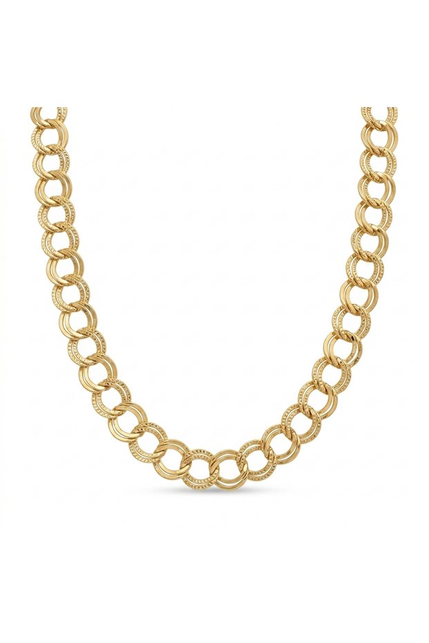 Cm Jewelry Gold Big Circle Chain Women's Necklace 45 cm Stainless Steel | It Doesn'T Get Dark | Special Boxed