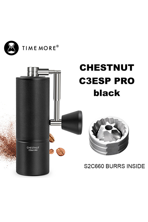 TIMEMORE C3ESP PRO black TIMEMORE Chestnut C3S Pro / C3ESP Pro Manual Coffee Grinder With Foldable C