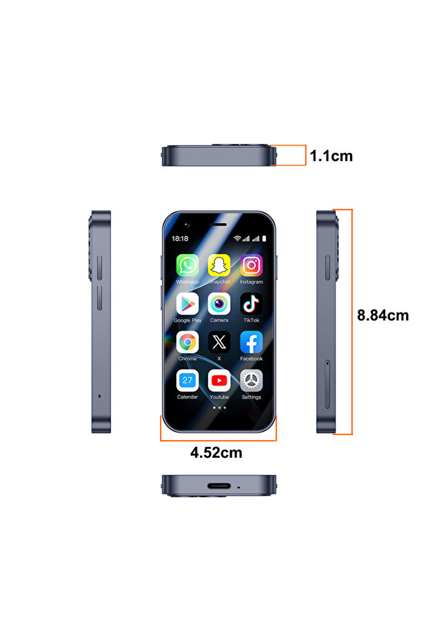 Blue SOYES A17 Mini Android8.1 Smart Phone 3.0 Inches 2GB RAM 16GB ROM Dual SIM Standby Play Store 3
