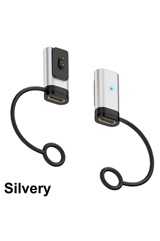 silvery USB TYPC Charger Magnetic Adapter For Smart Watch 8/9/10/pro/NFC Redmi Active Lite Horloge.
