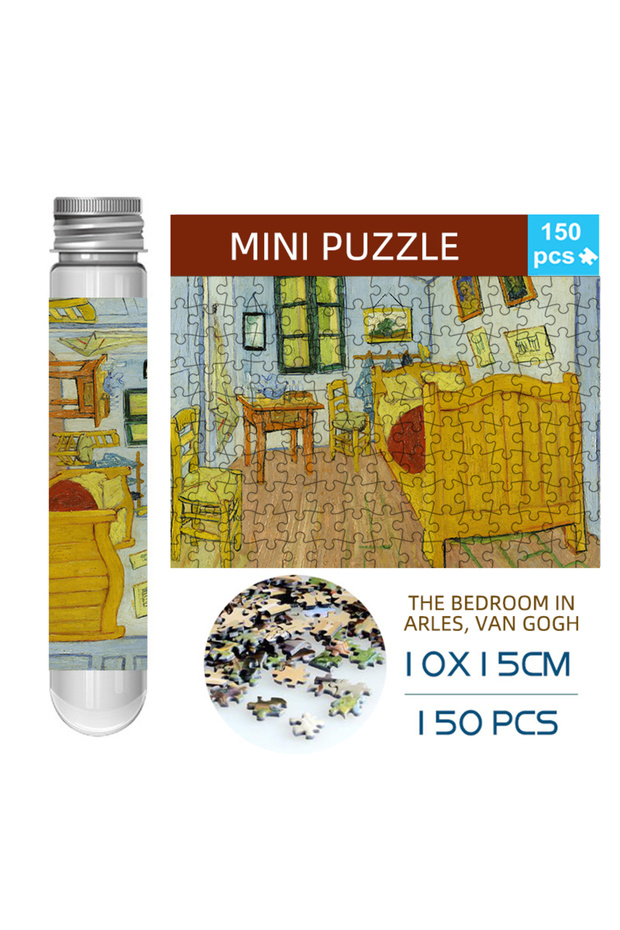 C-117 150pcs test tube jigsaw puzzle Van Gogh Painting Puzzles with Puzzle Storage Tray Plastic Sort