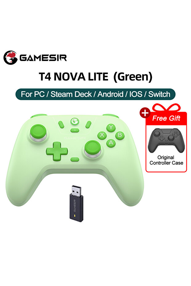 لوحات ألعاب Green Gamesir Nova Lite للكمبيوتر الشخصي لجهاز Nintendo Switch 2 Controller Switch Steam Android iOS iPhone