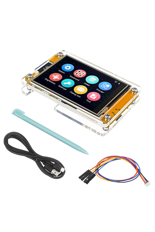 شاشة ذكية مقاس 2.8 بوصة مع علبة لـ ESP32 MCU، متوافقة مع Arduino LVGL، واي فاي، بلوتوث، شاشة لمس LCD بدقة 240*320