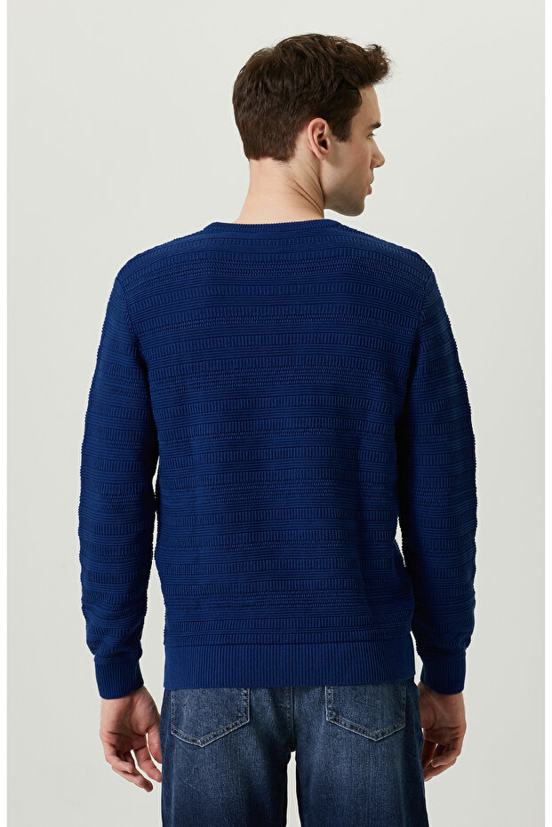 Saks Desenli Triko Kazak - 4