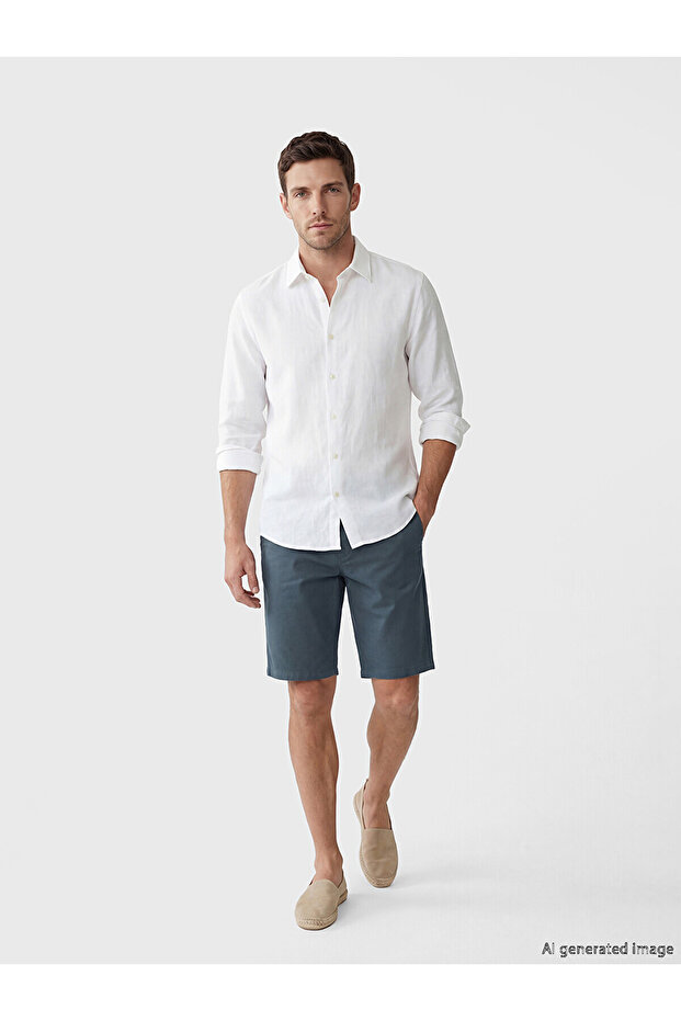 Nevavm Standard Fit Men's Gabardine Shorts with a Difference