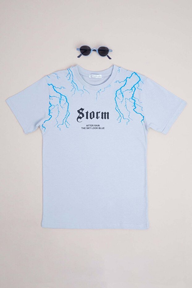 100% Cotton Storm Printed Boys' T-Shirt