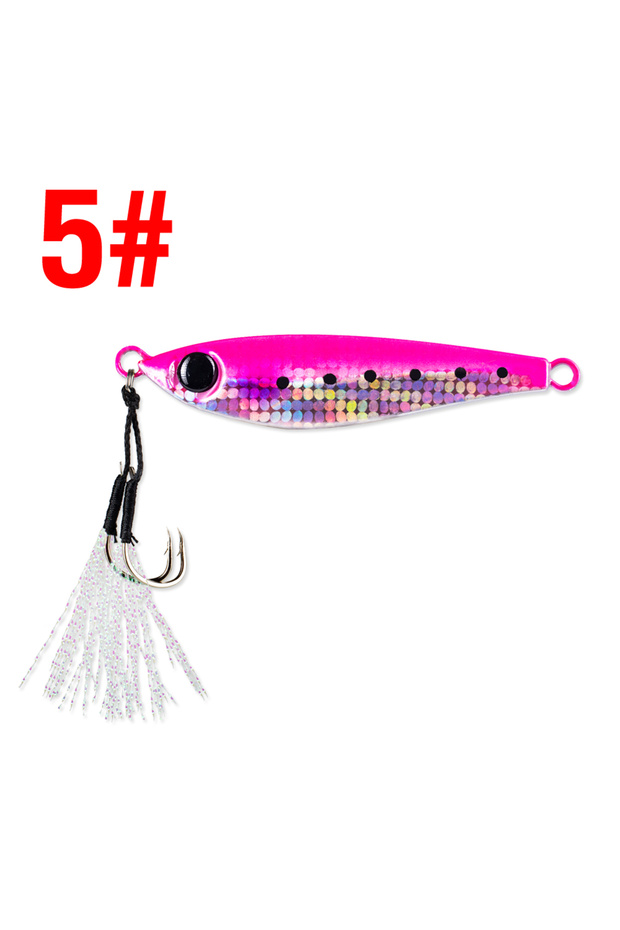 10g 5 1Pc Sinking Jig 10g/20g/30g/40g/60g/80g Metal Casting Lure Luminous Artificial Hard Bait With