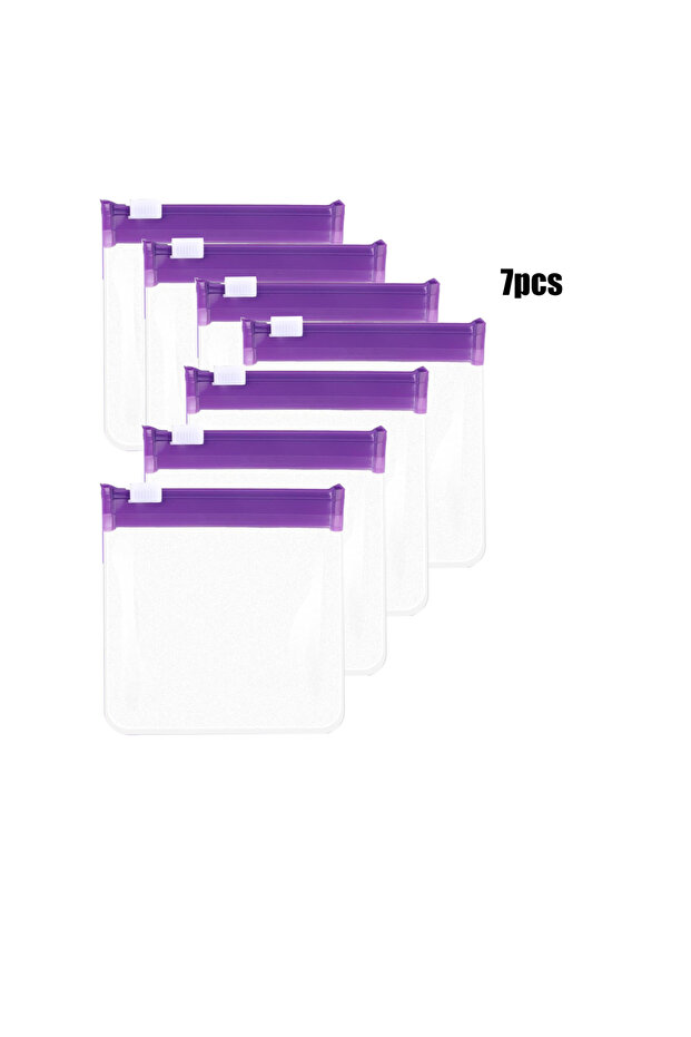 purple 7pcs 7pcs Pill Pouch Bags,Reusable Zippered Pill Pouch Set, Medicine Organizer 7 Colors Self