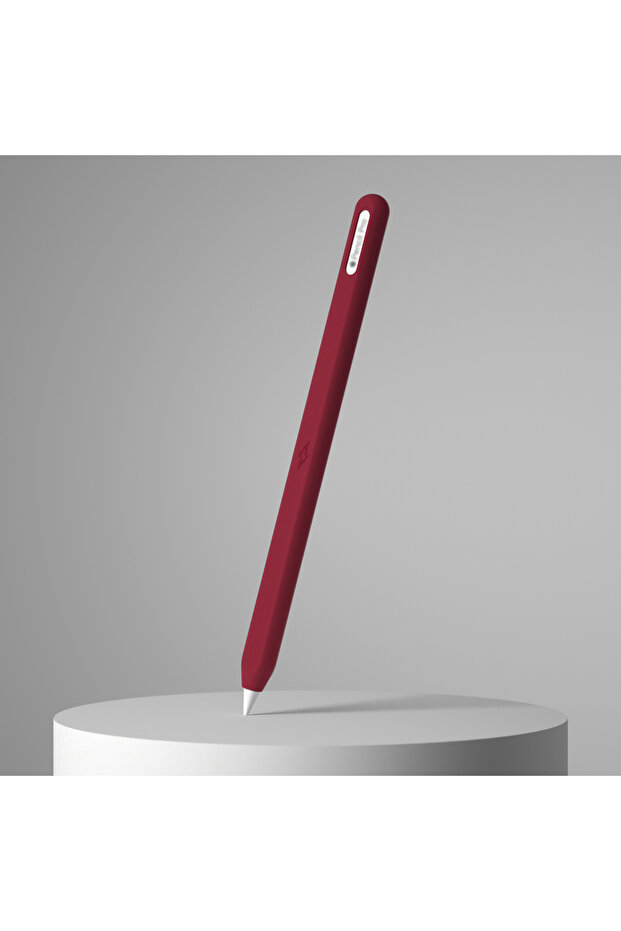 جراب حماية سيليكوني بلون عنابي اللون لقلم Pencil Pro وقلم Pencil (الجيل الثاني) USB-C