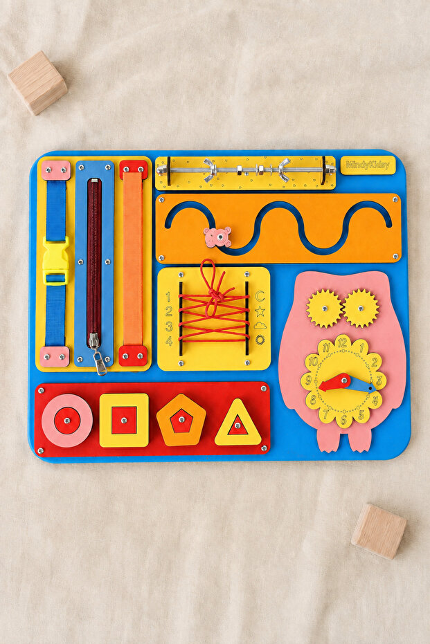 Montessori Activity and Learning Board Educational 40X30 Developmental Wooden Toy Board