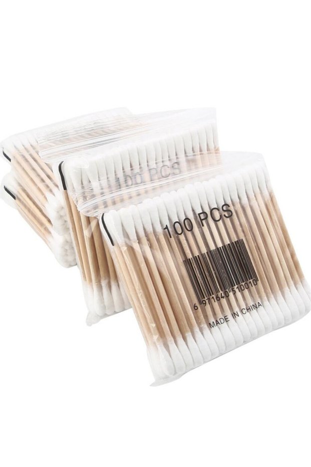 500pcs 500pcs Double Head Cotton Swab Women Makeup Cotton Buds Tip for Wood Sticks Nose Ears Cleanin