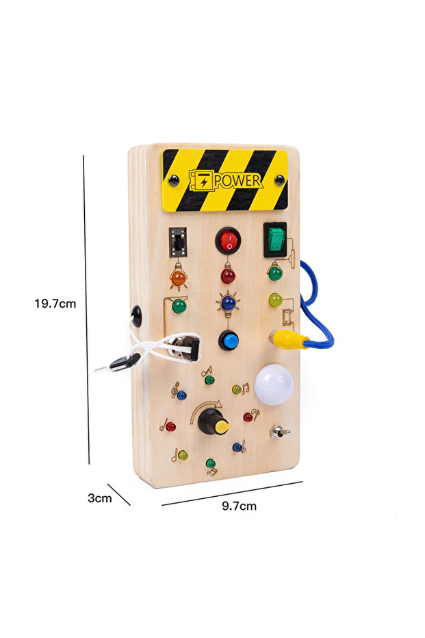 Switch busy board Wooden Interactive Learning Toy with LED Light Busy Board Button Switch Early Educ
