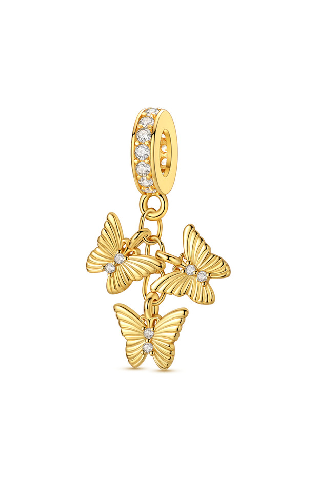 KTC1915 Original 925 Silver Gold Charms Beads Fit Bracelet DIY Elephant Dog Heart Pendant For Woman