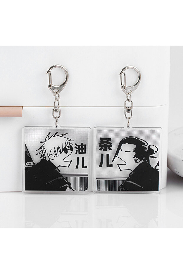 K-ZSHZ-set Anime Satoru Gojo Geto Suguru Key Chain Cute Bag Backpack Pendant Acrylic Couple Keychain