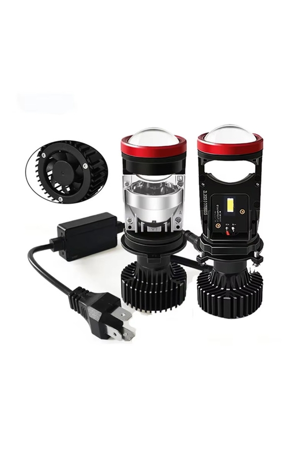 Left-Hand Drive 6000K White Y7D with Fan 2pcs Car Headlights Bulb H4 Lenses LED Lamp H4 LED CANbus H