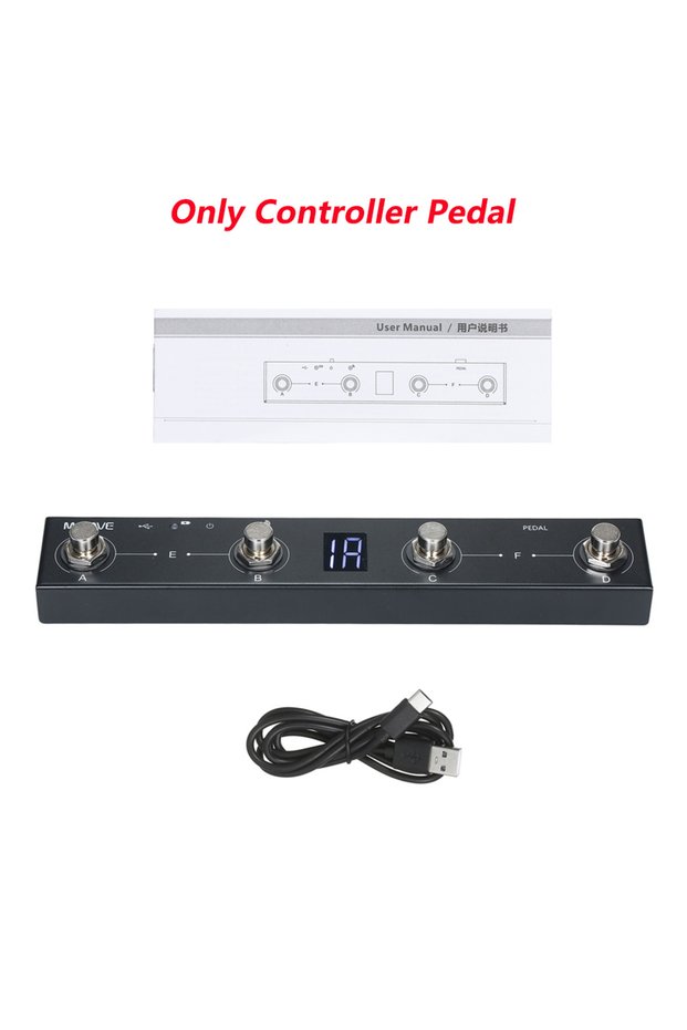 وحدة تحكم JOYO ControllerPedal Only M-VAVE Chocolate MIDI مع تقنية البلوتوث قابلة لإعادة الشحن بـ 4 أزرار للتحكم في MIDI