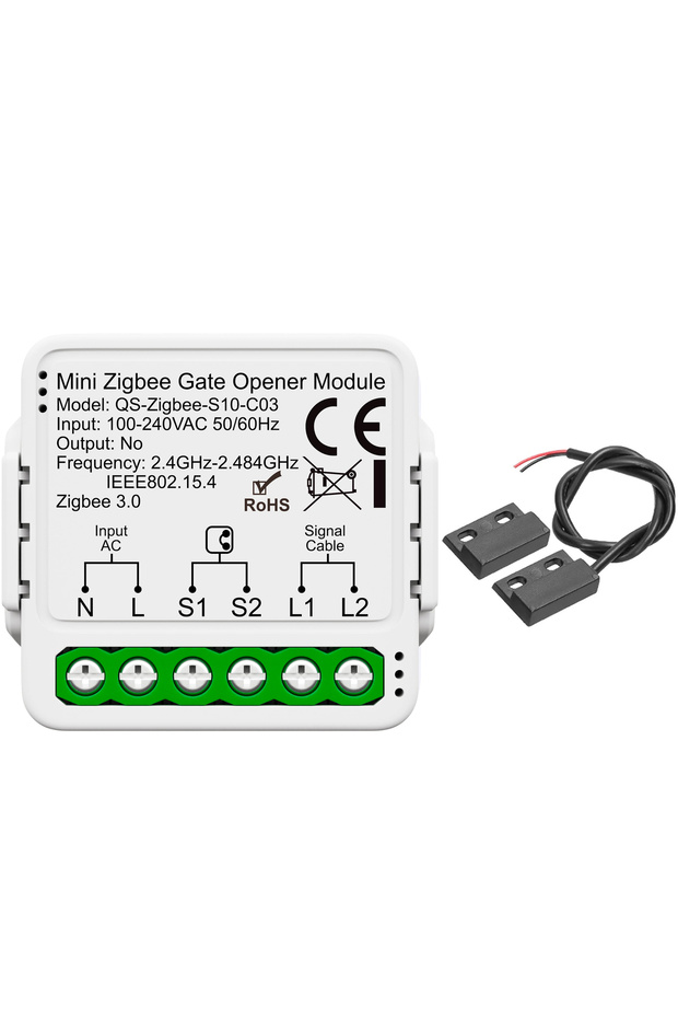 جهاز تحكم ذكي للبوابة QS-Zigbee-S10-C03 من تويا بقوة 16 أمبير، يعمل بتقنية واي فاي وزيجبي، مع إمكانية التحكم عن بعد والتوقيت والتحكم الصوتي