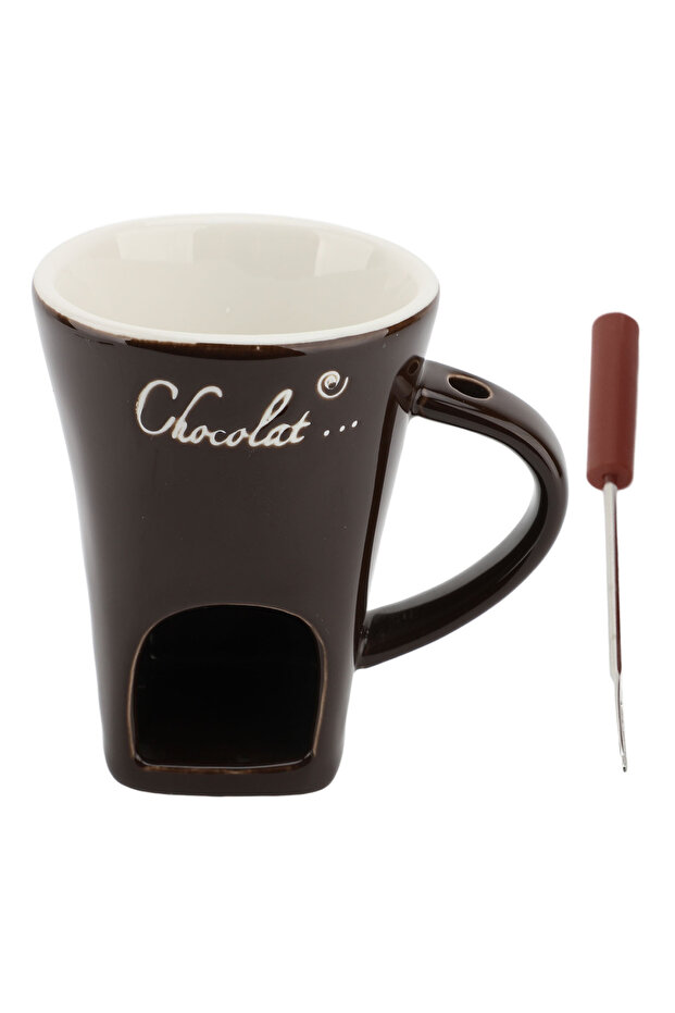 brown Chocolate Melting Cup Chocolate Melting Fondue Mug Ceramic Butter Warmer Pot Chocolate Melting