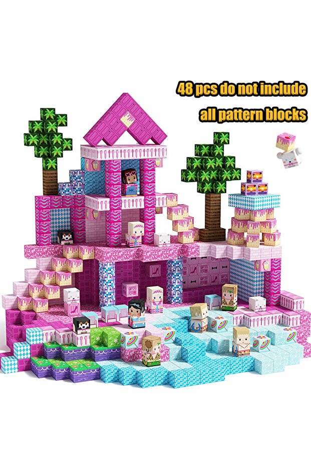 48pcs Party Magnetic Building Blocks Mine World Magnetic Mine Exploration Construction Brick Cube ST
