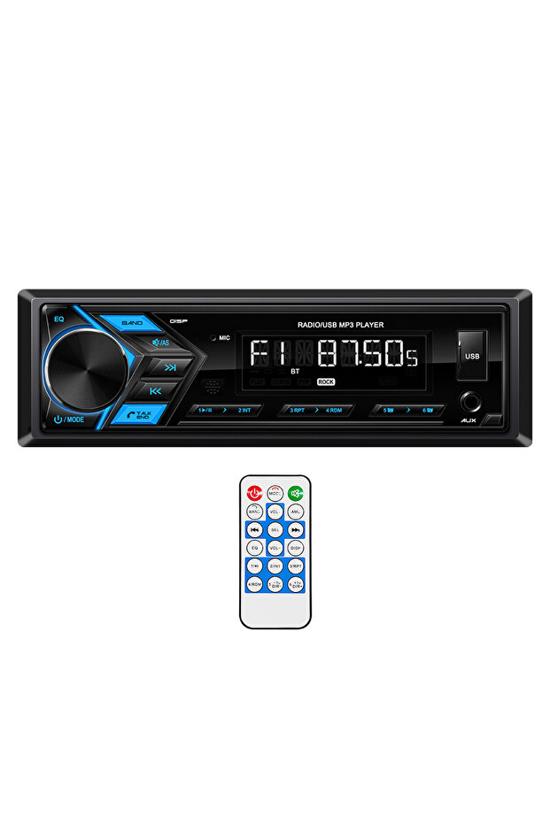 مشغل MP3 للسيارة، لوحة قابلة للفصل، موالف راديو FM بمنفذ USB واحد مع شاشة عرض LED، مدخل AUX، منفذ USB