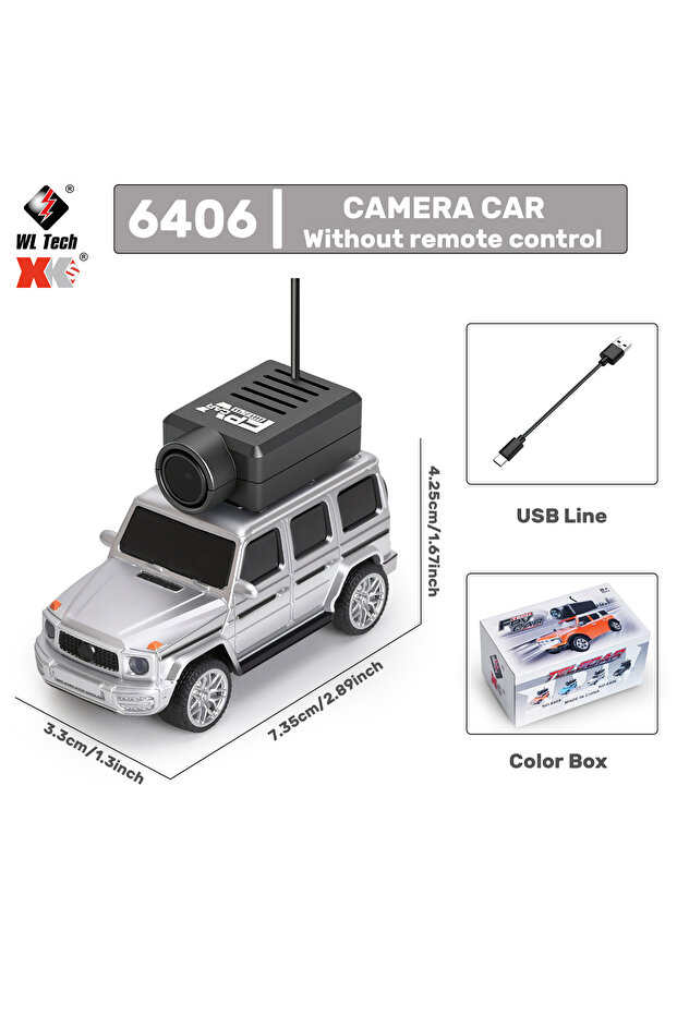 6406 Gray WLtoys 1/64 Mini RC Car with 720P FPV Camera Wifi APP Control 2.4G Reomte Contorl Racing V