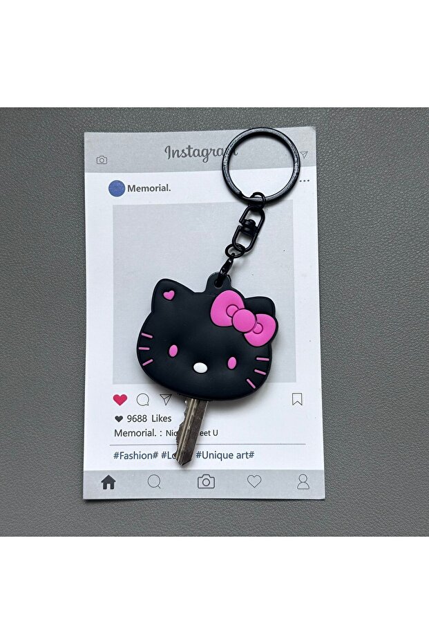 black Kawaii Kitty Silicone Key Dustproof Protective Cover Case Cartoon Anime Kitty Cat Portable Ant