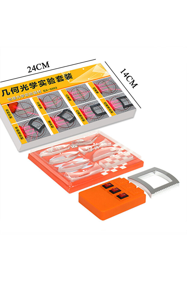 1 set Geometric Optics Experiment Set Optical Lens Kit Convex Concave Lens Light Refract Reflect Phy