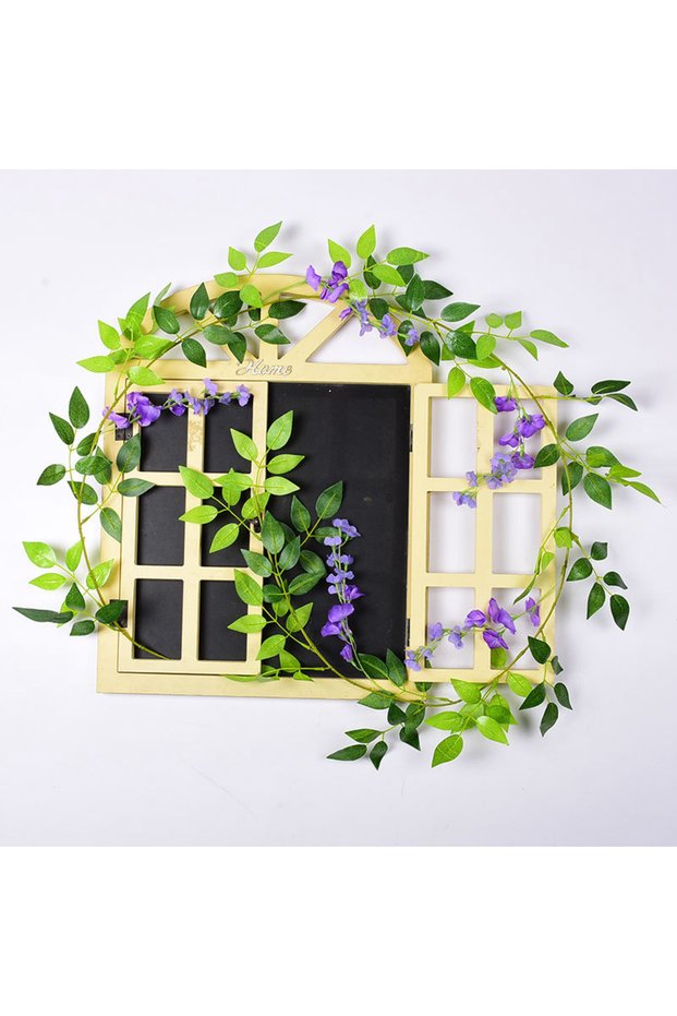 1 pc PURPLE Artificial Plants Ivy Wisteria Flowers Vine Garland Room Home Room Garden Festival Decor