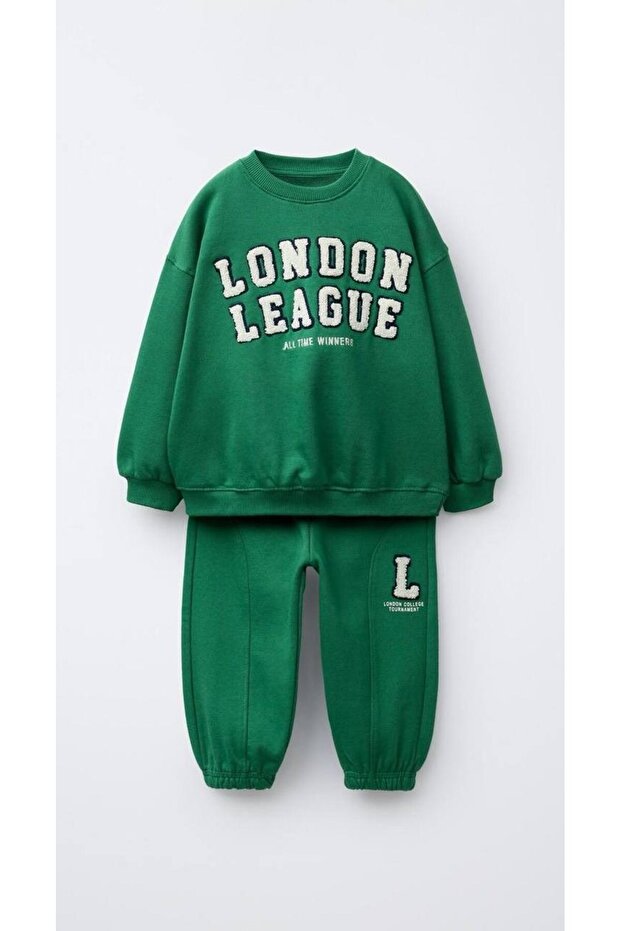 Snook Children's Tracksuit Set – “London League” Printed, 3 Thread Without Fleece