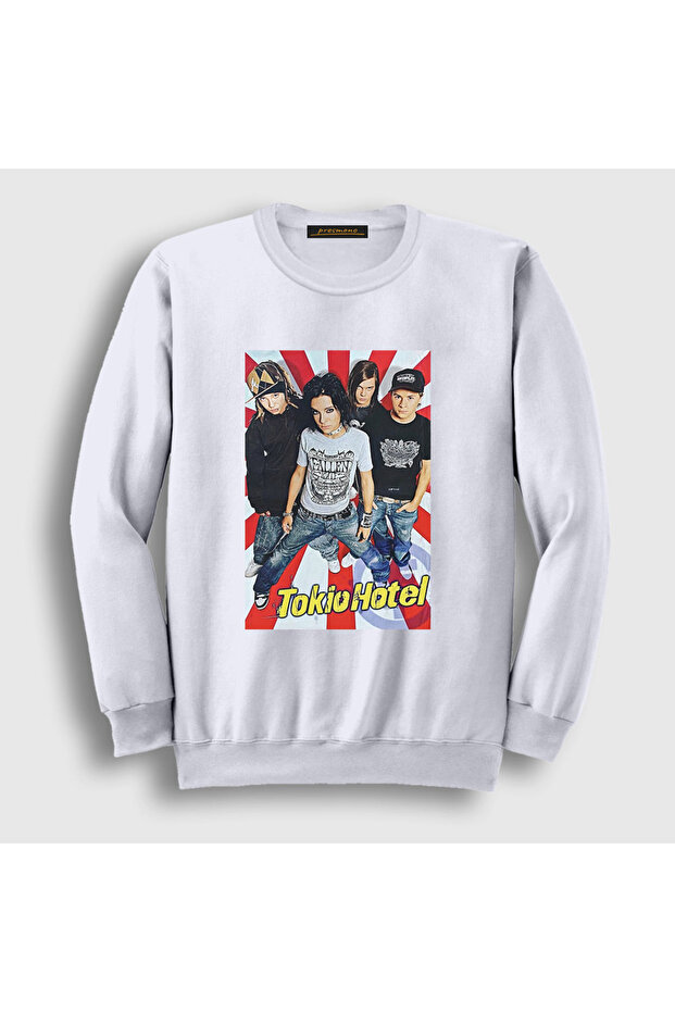 Unisex White Poster Kaulitz Tokio Hotel Sweatshirt 600671Tt