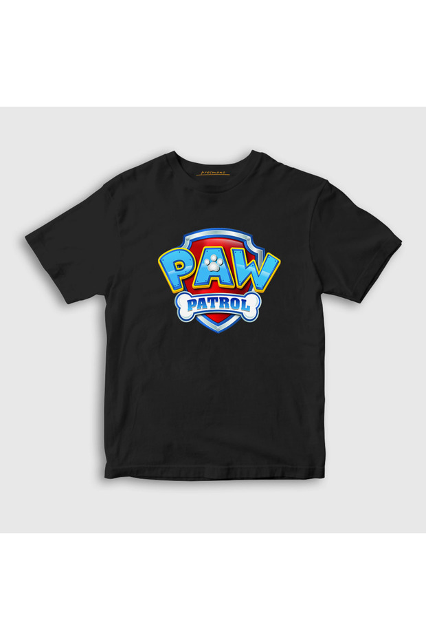 Unisex Kids Black Logo Paw Patrol T-Shirt 560608Tt