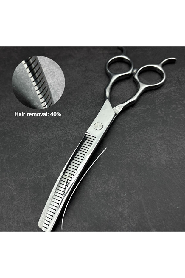 curved scissors 40 Pet Curved Sharks Scissors Stainless Steel Dog Grooming Shears Cat Curved Thin Sc