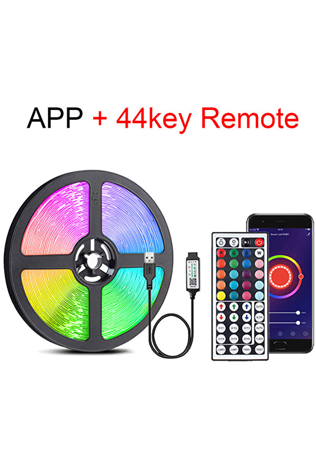 5m 44key App Led Lights for Room RGB Led Strip with Remote Control Color Changing RGB Tape Lights fo