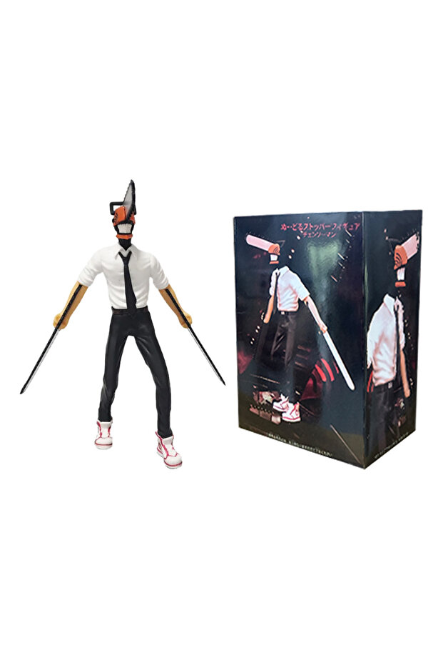 Bandai B-with box Anime Chainsaw Man Figure 2pcs Set Denji Action Figural 14-17cm Car Decoration Dol