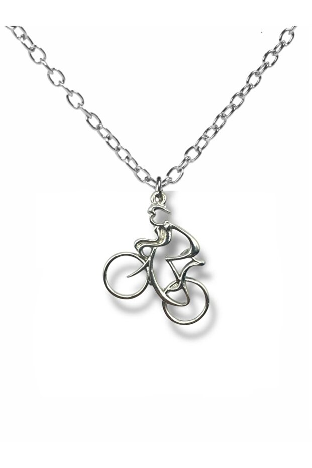 Pedal Spirit – Unisex Necklace with Tribal Pattern Bicycle Figure (60 cm Chain)