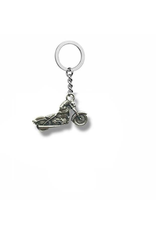 Road Rebel – Unisex Metal Keychain with Motorcycle Chain Figure