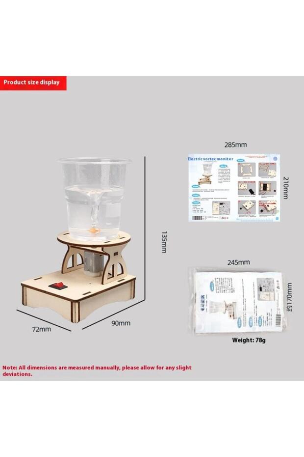 Tornado model 1 Set Water Tornado Swirl Maker Wooden Puzzle Novelty Science Experiment Project Gifts