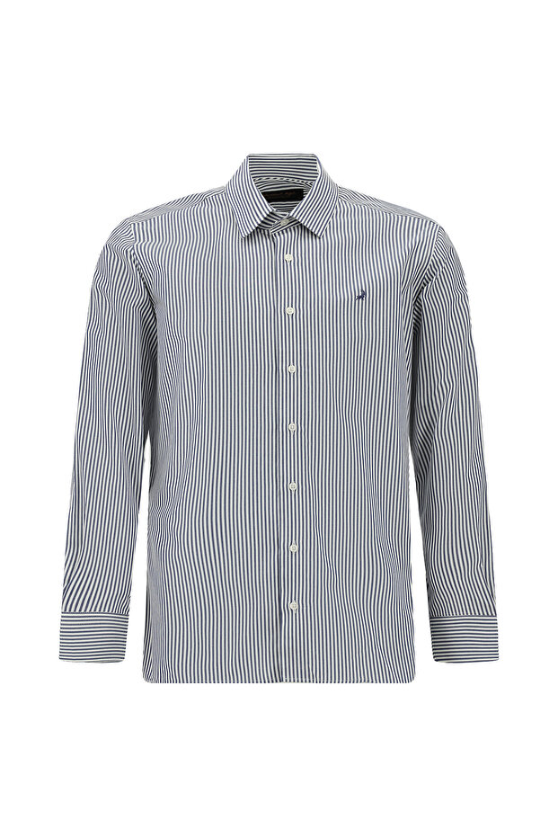 Long Sleeve Slim Fit Slim Fit Classic Striped Cotton Shirt