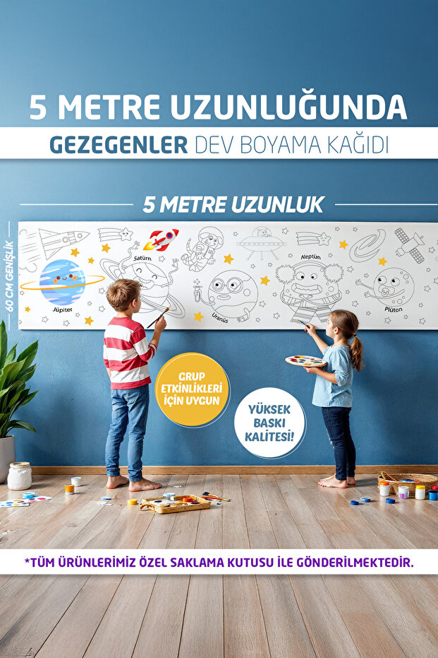 Gezegenler Dev Boyama Kağıdı 5 Metre