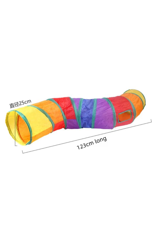rainbow colors-S Cat Play Tunnel Interactive Toy, Hide and Seek Tunnel, Portable & Collapsible Pop U