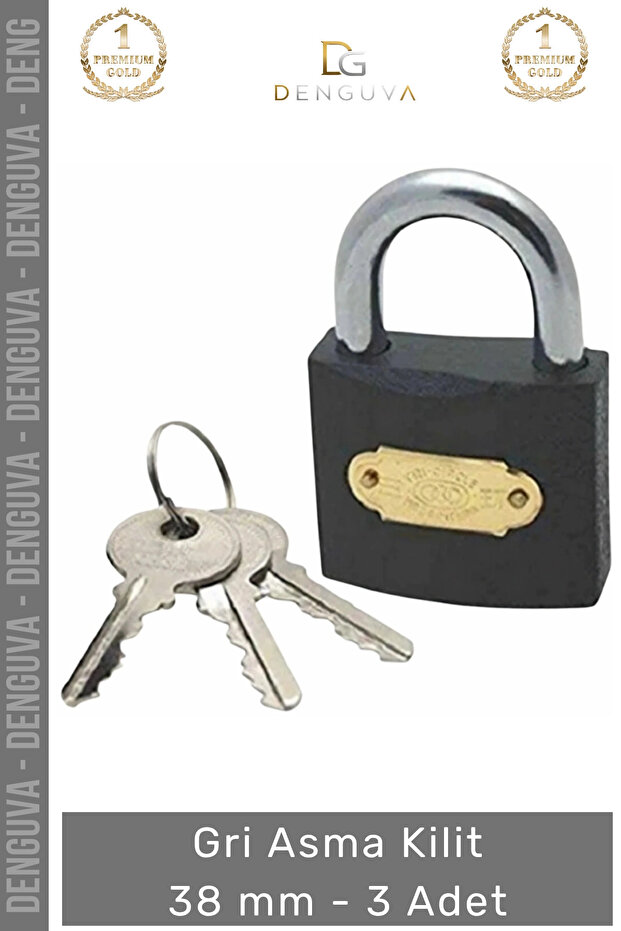 # Padlock Stainless Steel Body Impact-Resistant High Security Professional Grey Padlock 38 mm - 3 Pieces