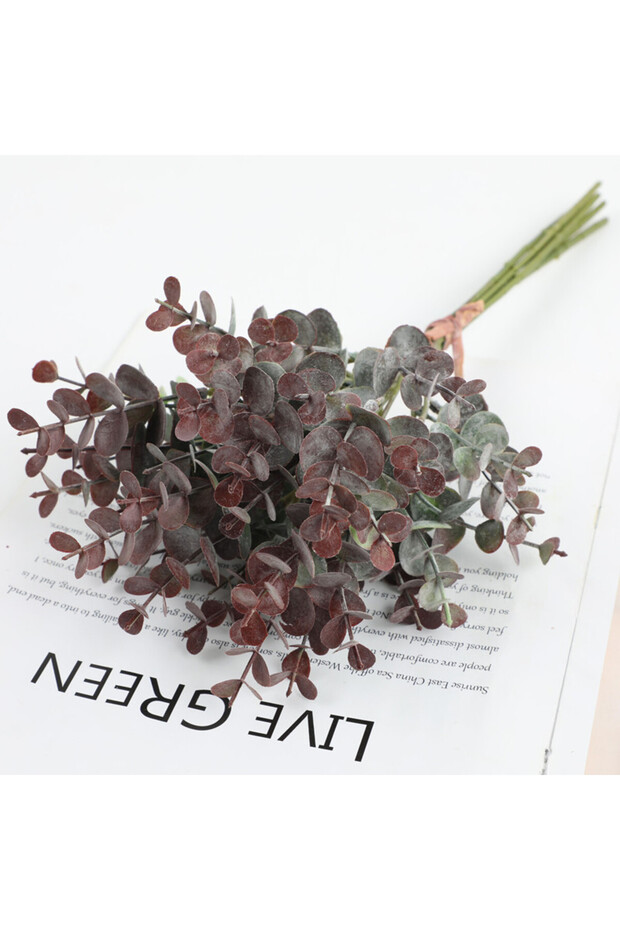 Purple 6 Branch 36 Heads Eucalyptus Leaf Artificial Plants Bouquet For Living Room Decoration Bride