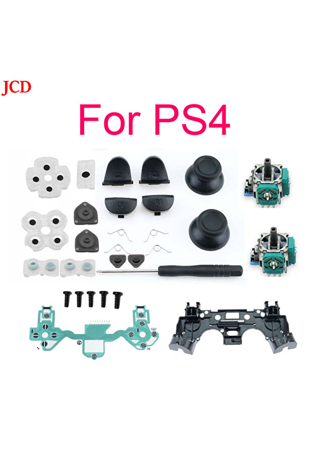 مجموعة إصلاح وحدة التحكم D لـ PS4 JDS 030 011 040 050 أزرار تشغيل L1 R1 L2 R2 عصي تناظرية ثلاثية الأبعاد Ca.