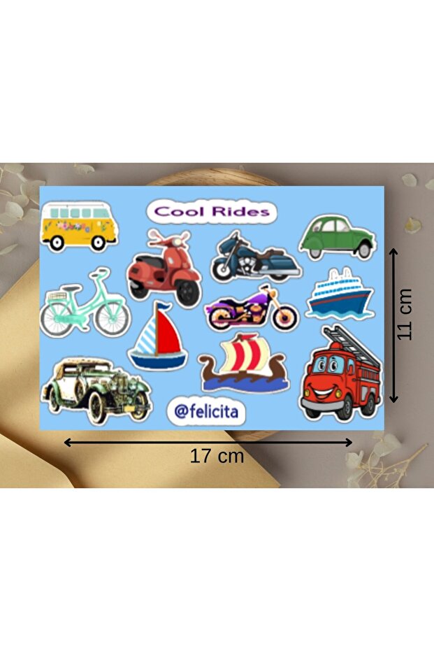 مجموعة ملصقات هدايا لتزيين الدفاتر من شركة Cool Rides - 1 ورقة واحدة
