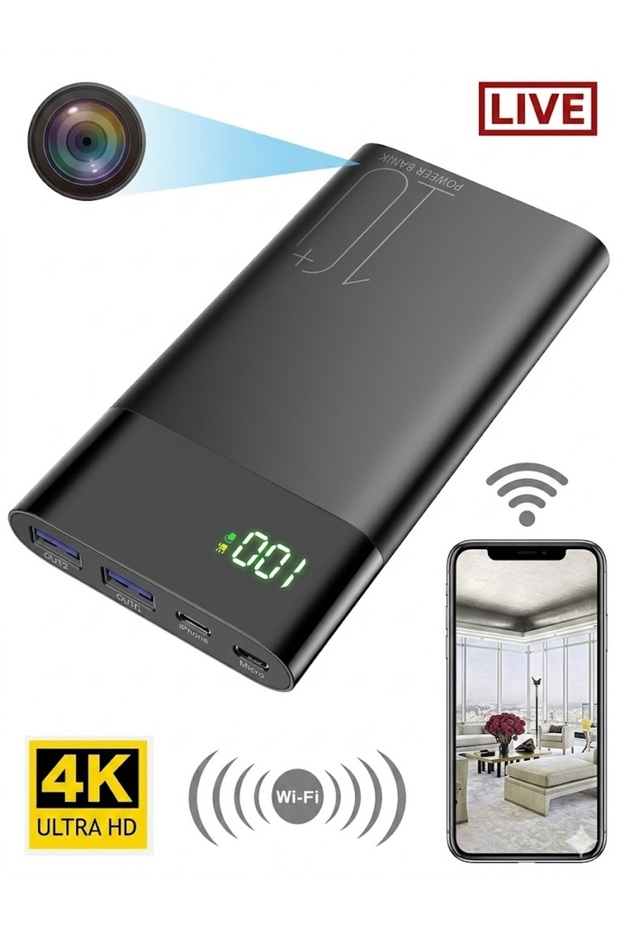 SICAK TAKİP Wifi Powerbank Full HD Mini Casus Gizli Kamera 4K